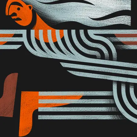 An abstract illustration of woman in a box