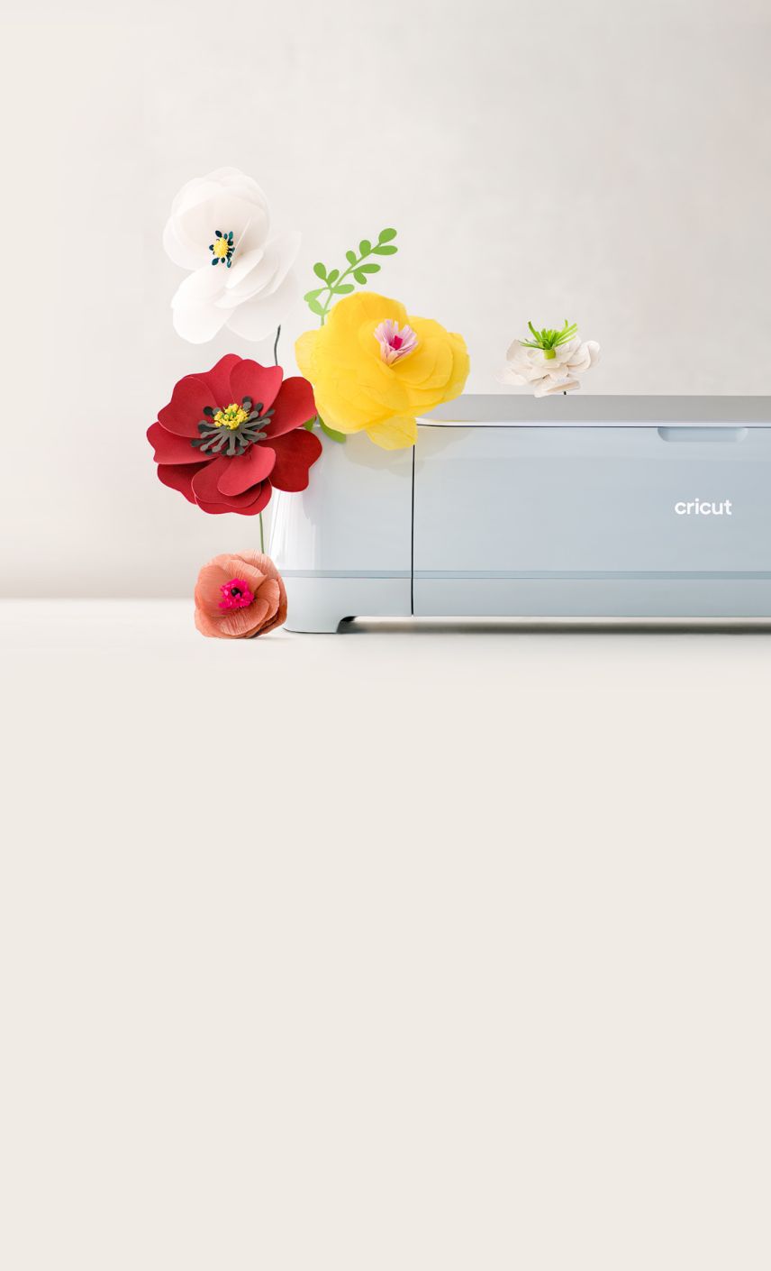 Cricut machine decorated with flowers